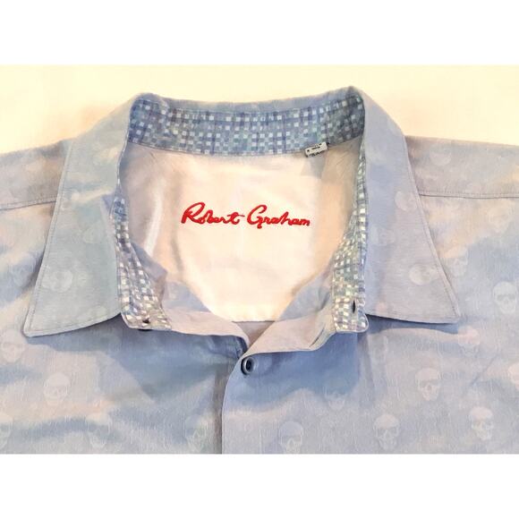 Robert Graham 4XL Blue Shirt Skulls Short Sleeve 4XLarge - Picture 4 of 7